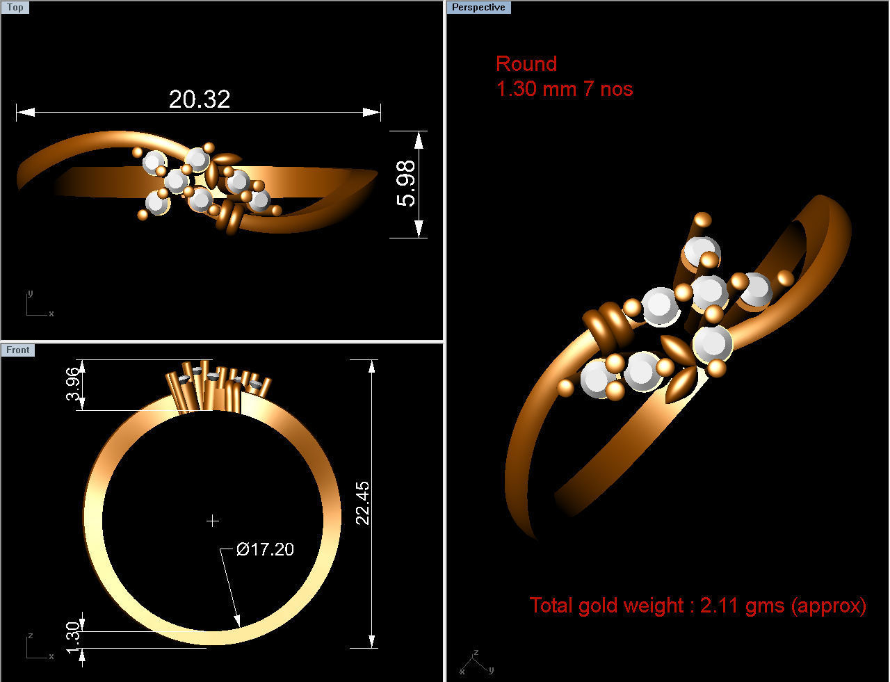 Women light weight ring 3dm stl render 3D print model_1