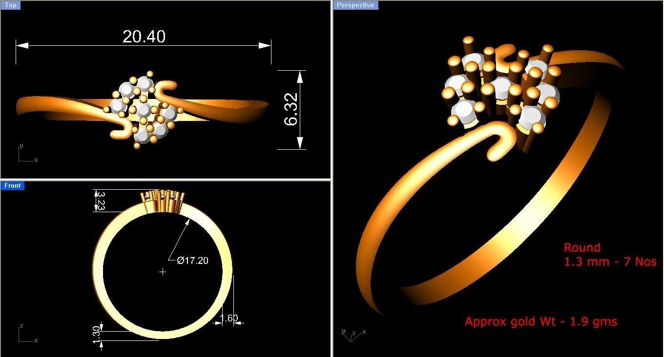 Women light weight ring 3dm stl render 3D print model_3