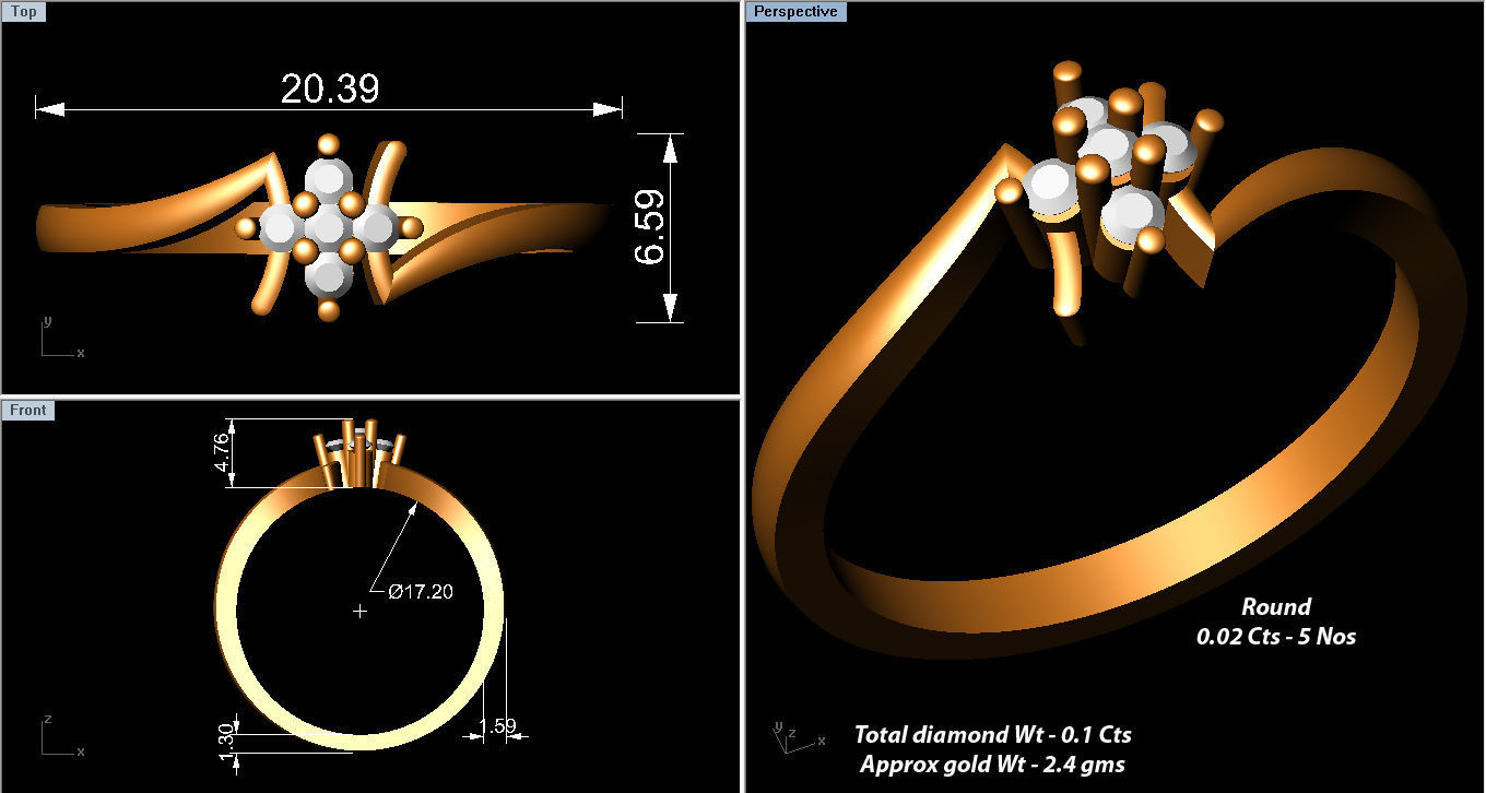 Women light weight ring 3dm stl render 3D print model_3