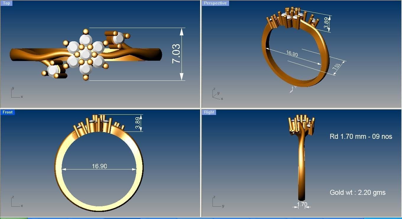 Women light weight ring 3dm stl render 3D print model_4