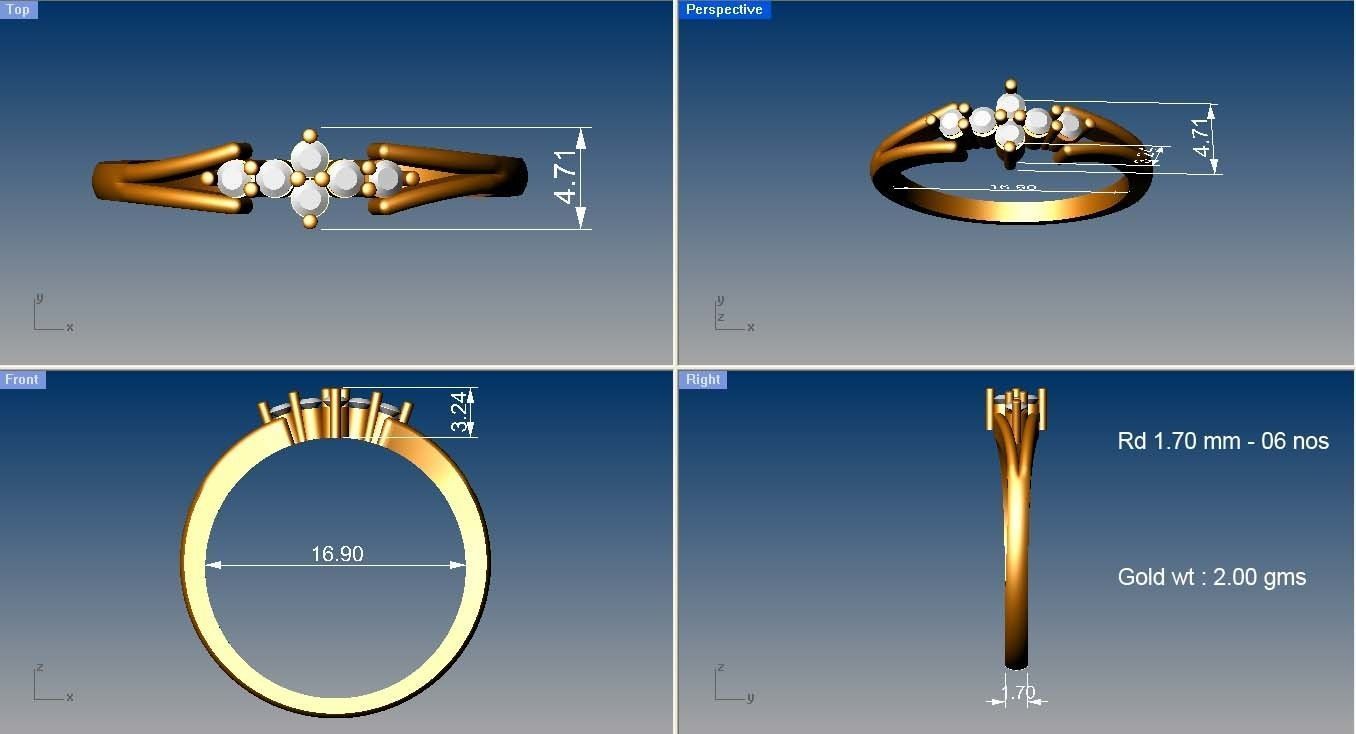 Women light weight ring 3dm stl render 3D print model_3