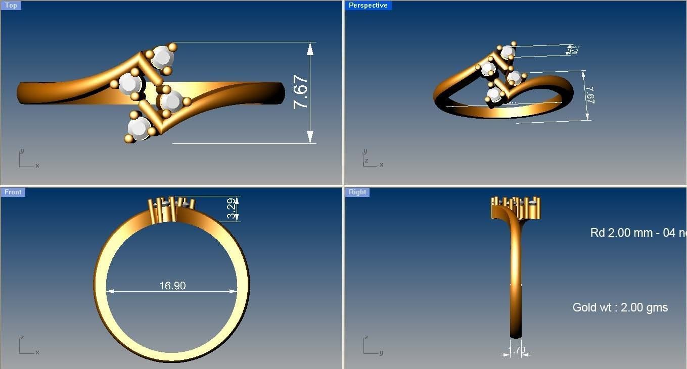 Women light weight ring 3dm stl render 3D print model_9