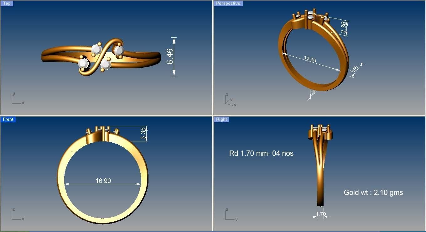 Women light weight ring 3dm stl render detail 3D print model_4