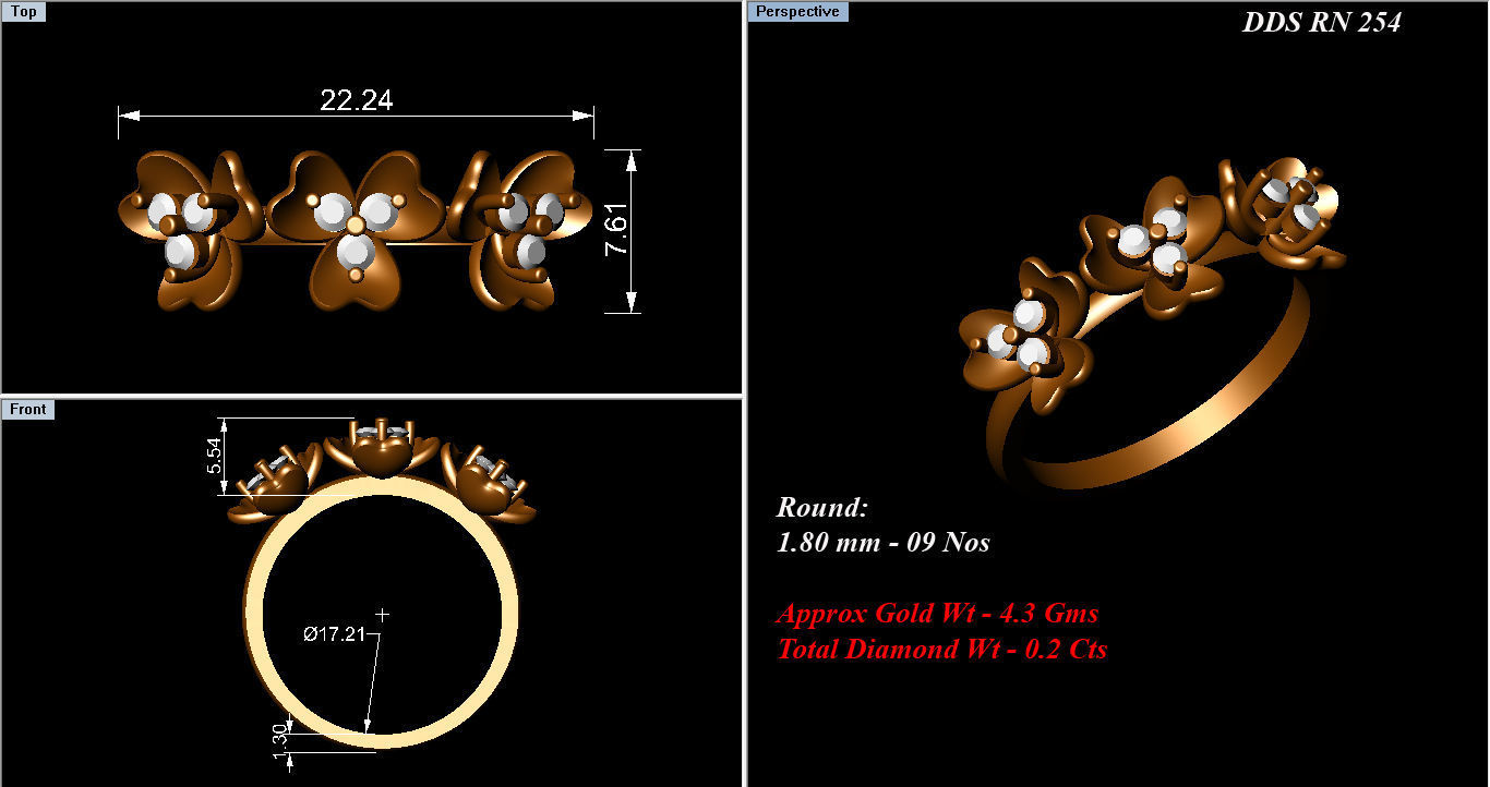 Women light weight ring 3dm stl render detail 3D print model_4