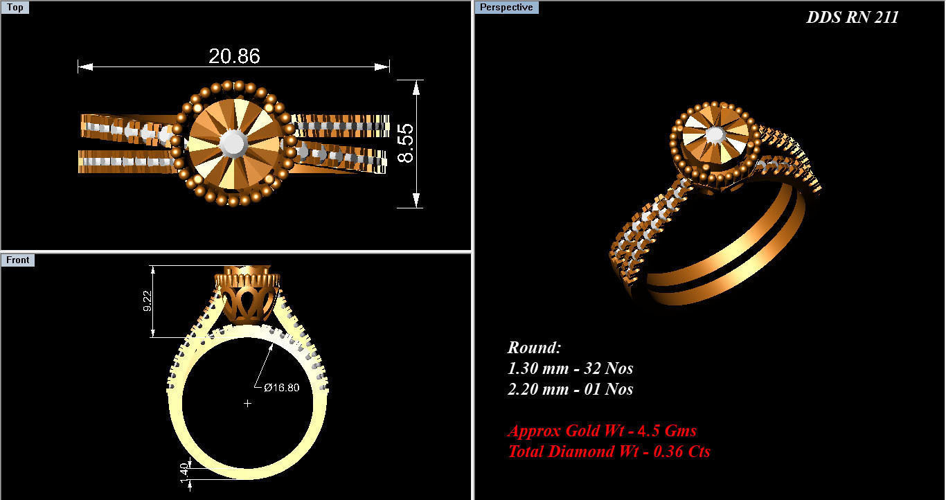 Women light weight ring 3dm stl render detail 3D print model_4
