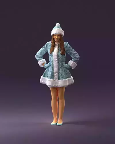 Smiling Woman in snegurochka dress 0912