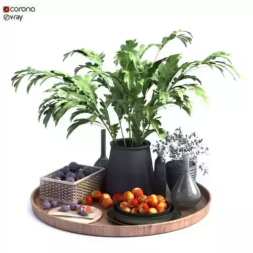 breakfast set 031 Low-poly 3D model