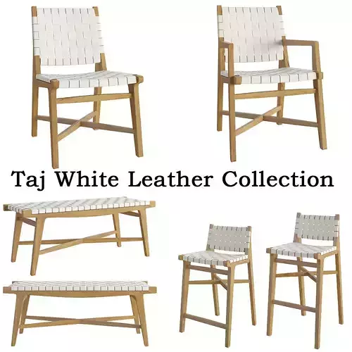 Taj White Leather Collection 