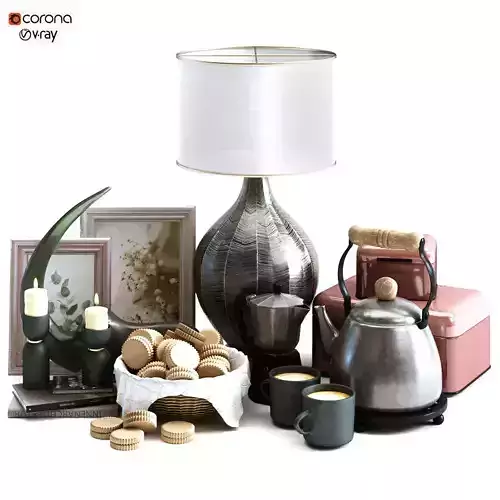 Decoration of breakfast set 032 Low-poly 3D model