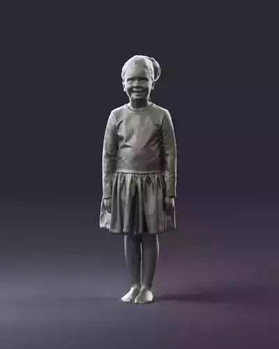 Little girl in pink skirt colored top 0928 3D Print Ready 3D print model