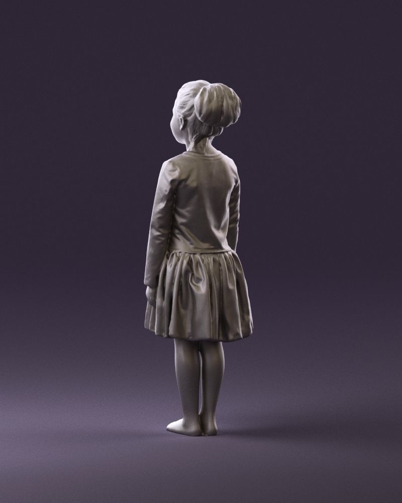 Little girl in pink skirt colored top 0928 3D Print Ready 3D print model_7