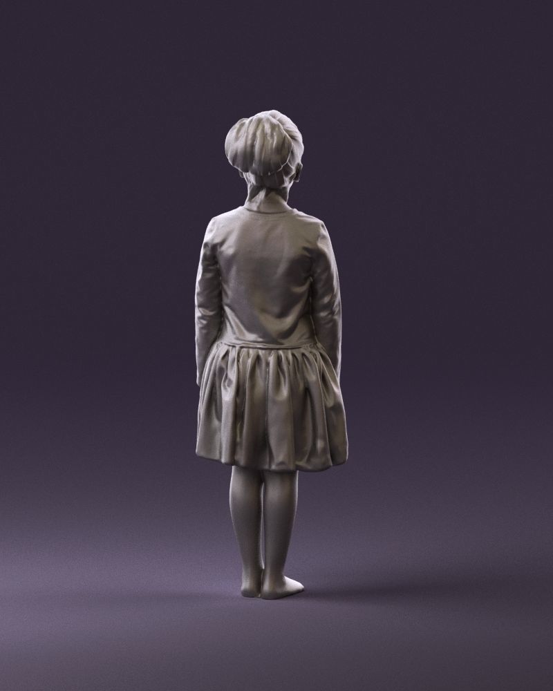 Little girl in pink skirt colored top 0928 3D Print Ready 3D print model_6