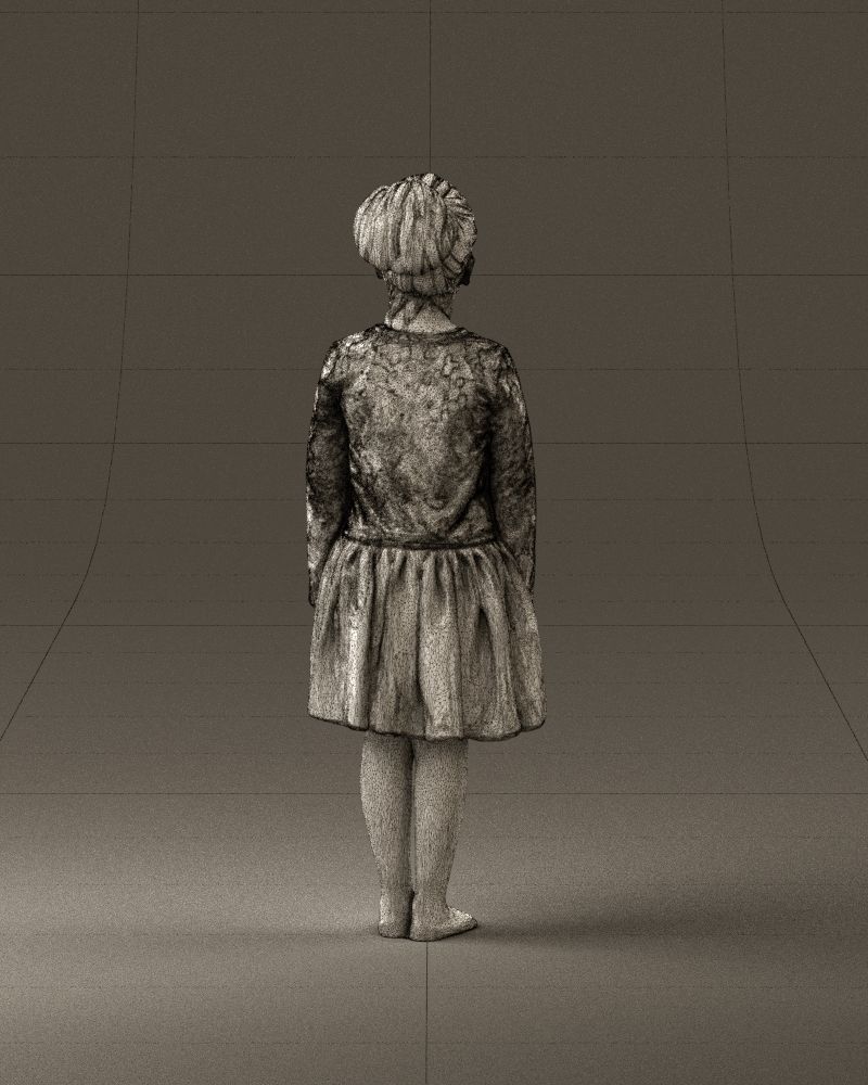 Little girl in pink skirt colored top 0928 3D Print Ready 3D print model_30