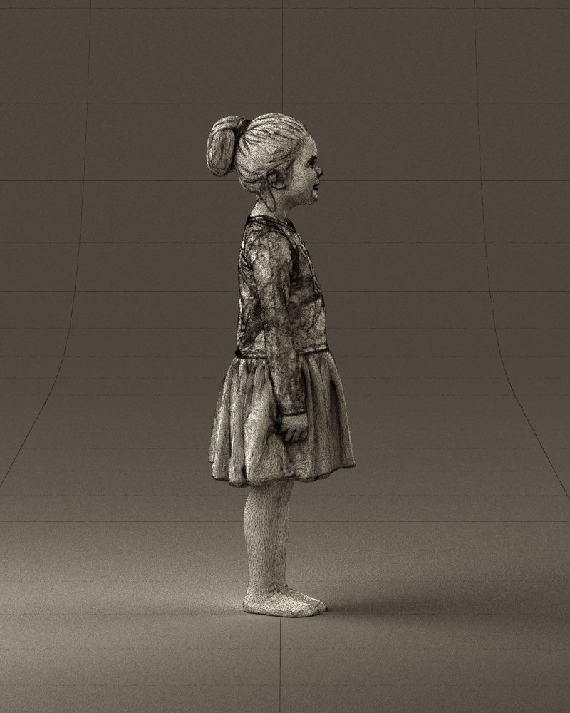 Little girl in pink skirt colored top 0928 3D Print Ready 3D print model_28