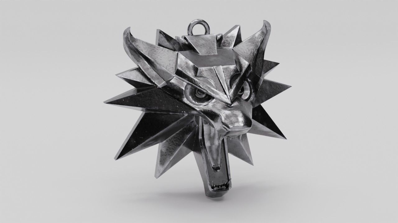 Witcher medallion pendant 3D print model_12