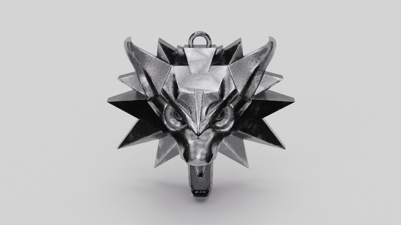 Witcher medallion pendant 3D print model_17