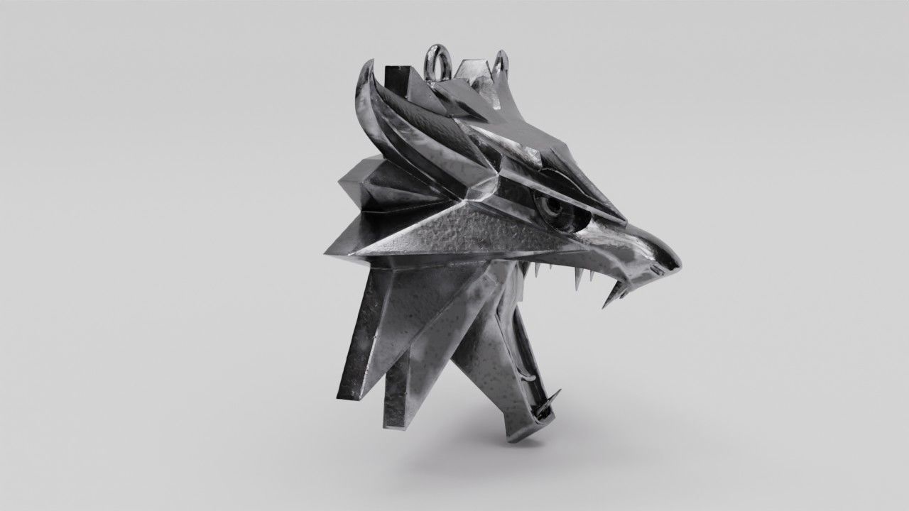 Witcher medallion pendant 3D print model_14