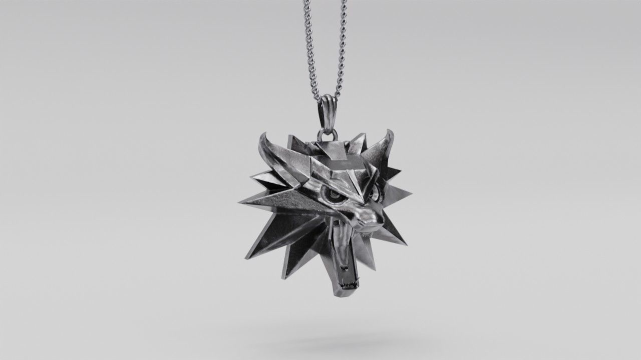Witcher medallion pendant 3D print model_10