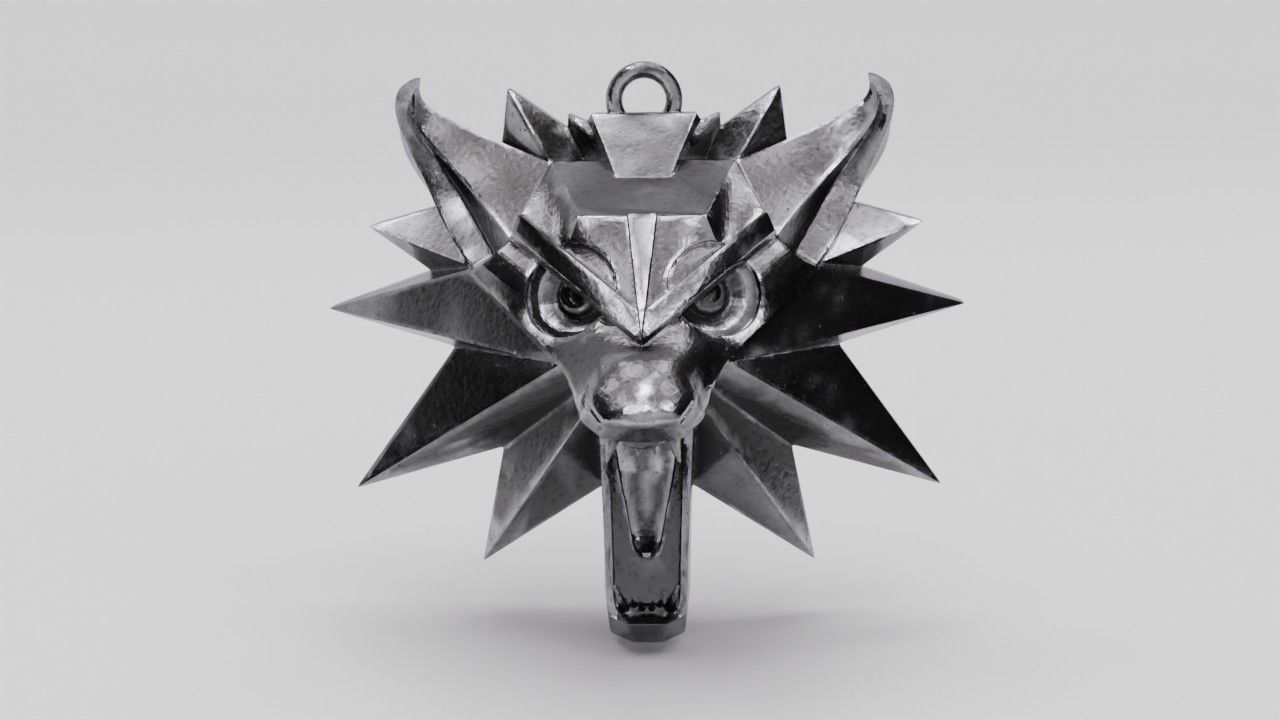 Witcher medallion pendant 3D print model_13
