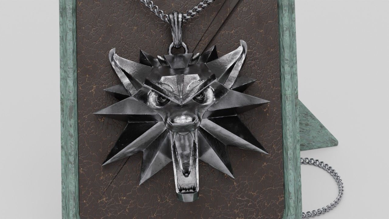 Witcher medallion pendant 3D print model_11