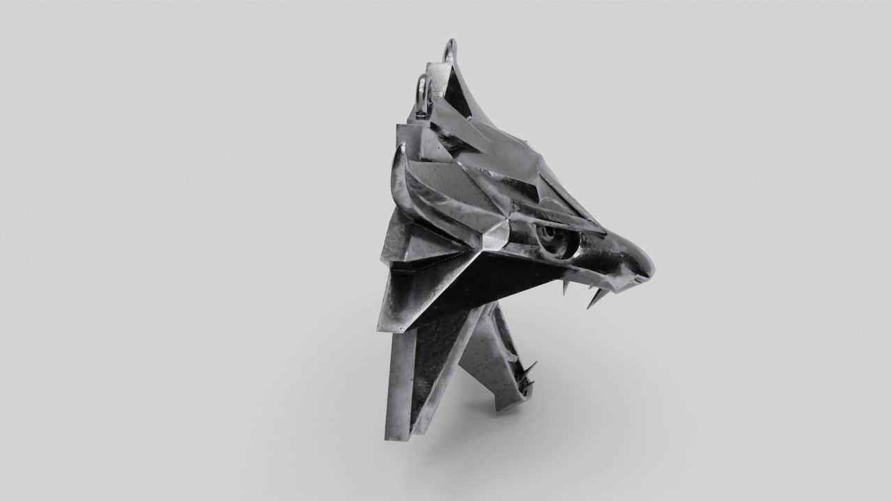 Witcher medallion pendant 3D print model_16
