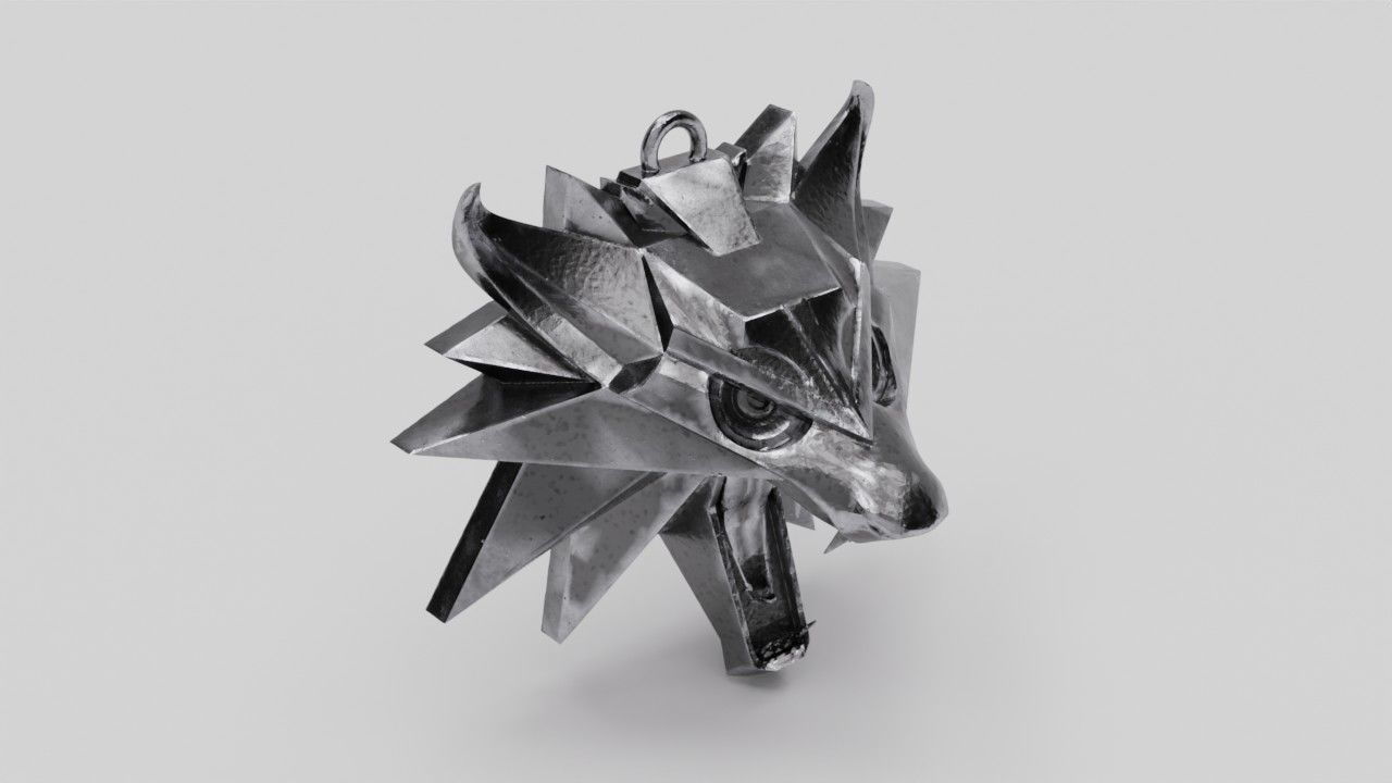 Witcher medallion pendant 3D print model_15