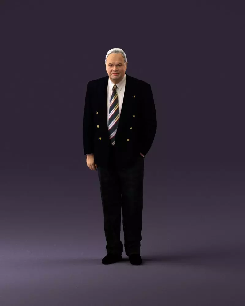 Serious old main in suit black top jeans 0914 3D model_0