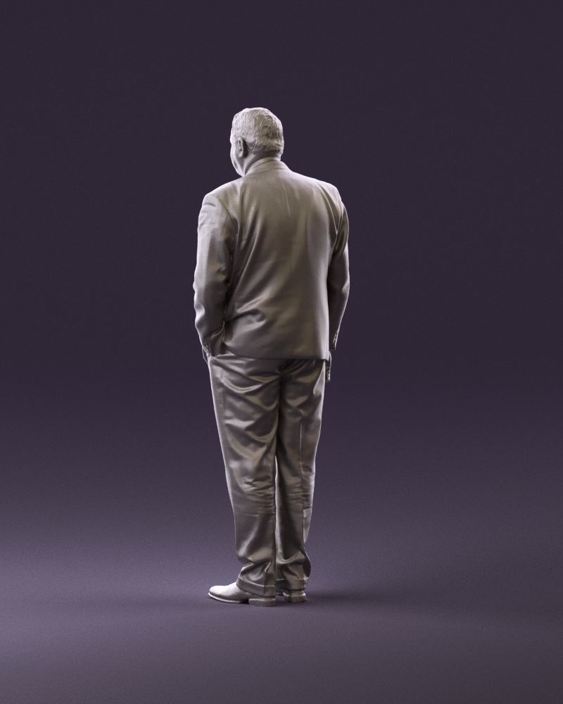 Serious old main in suit black top jeans 0914 3D model_19