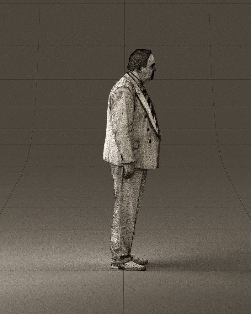 Serious old main in suit black top jeans 0914 3D model_28