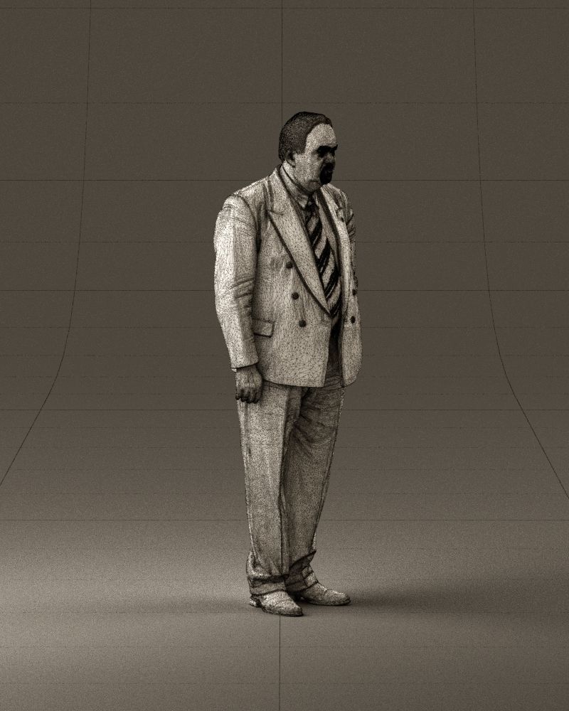 Serious old main in suit black top jeans 0914 3D model_27