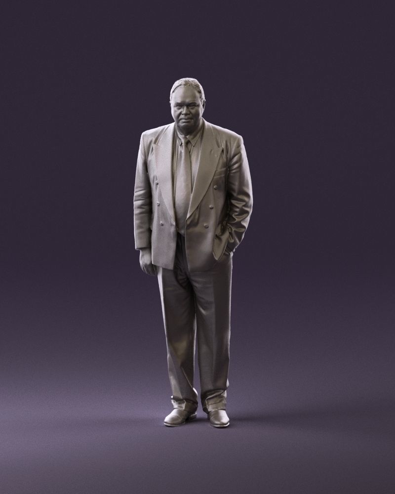 Serious old main in suit black top jeans 0914 3D model_12