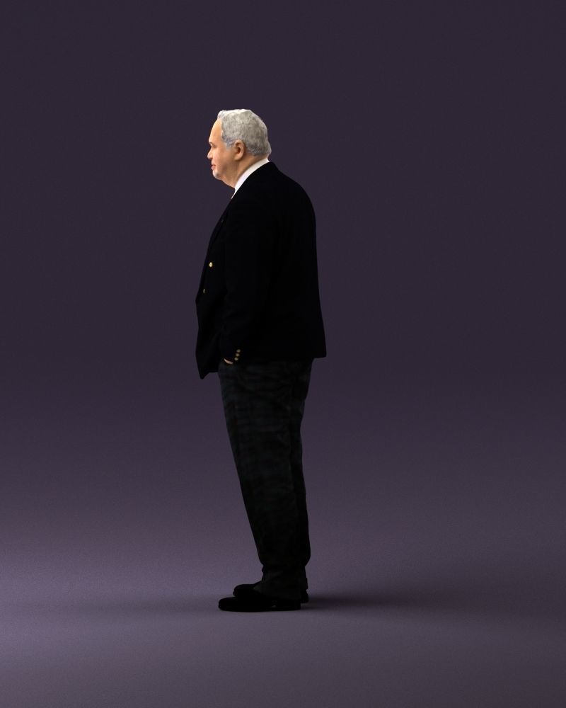 Serious old main in suit black top jeans 0914 3D model_8