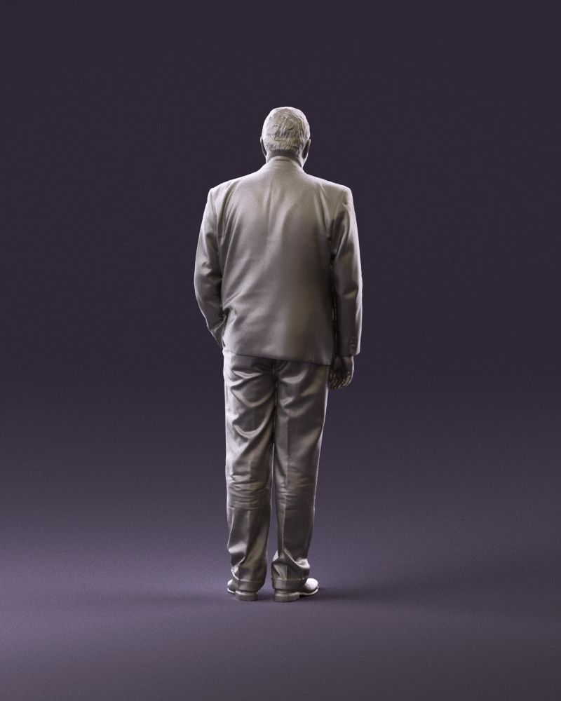 Serious old main in suit black top jeans 0914 3D model_18