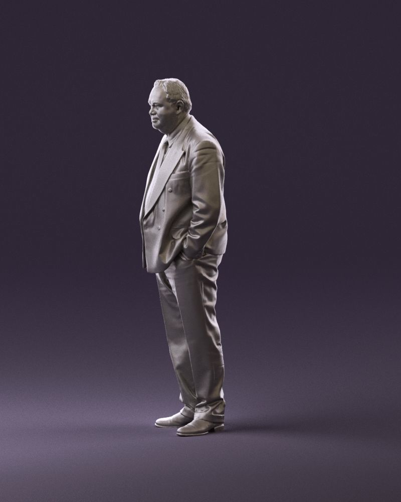 Serious old main in suit black top jeans 0914 3D Print Ready 3D print model_9