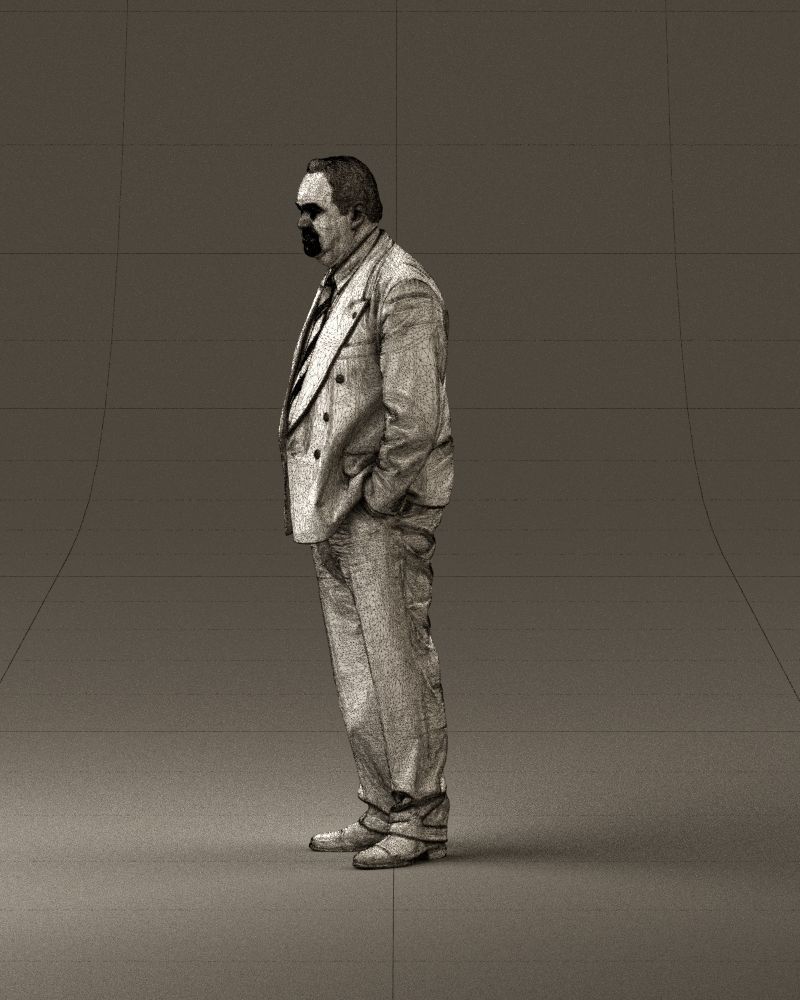 Serious old main in suit black top jeans 0914 3D Print Ready 3D print model_33