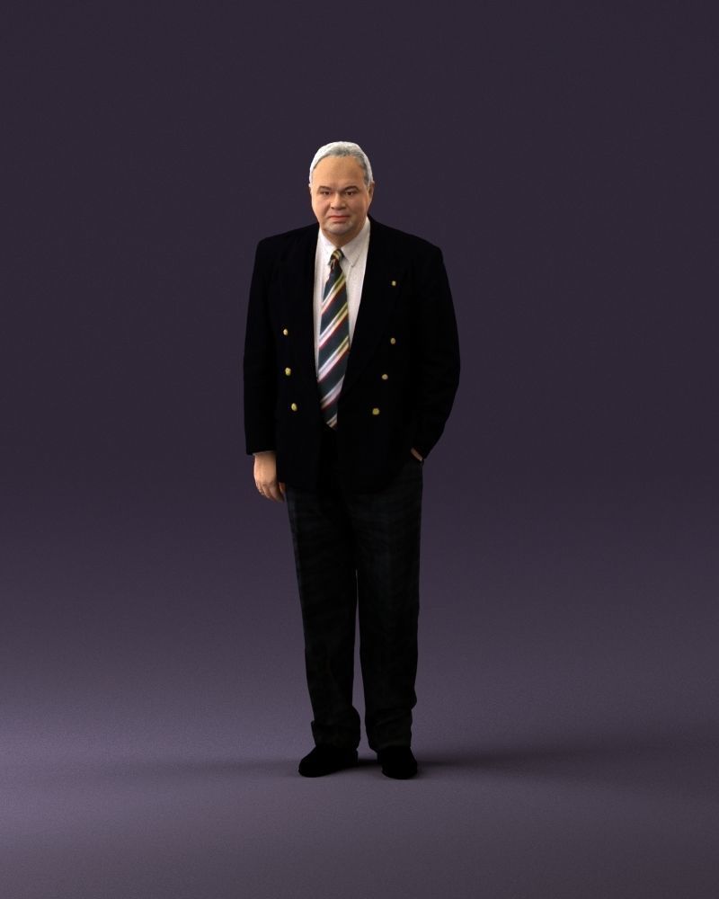 Serious old main in suit black top jeans 0914 3D Print Ready 3D print model_12