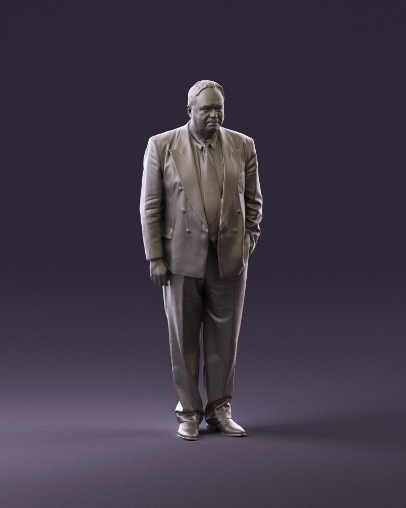 Serious old main in suit black top jeans 0914 3D Print Ready 3D print model_2