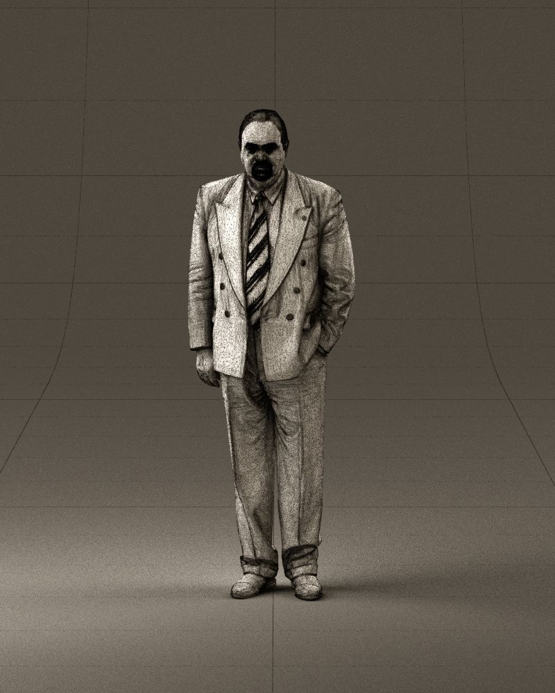 Serious old main in suit black top jeans 0914 3D Print Ready 3D print model_24