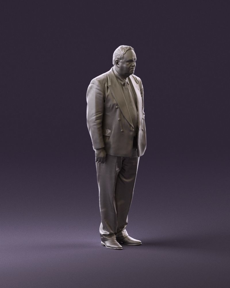 Serious old main in suit black top jeans 0914 3D Print Ready 3D print model_3