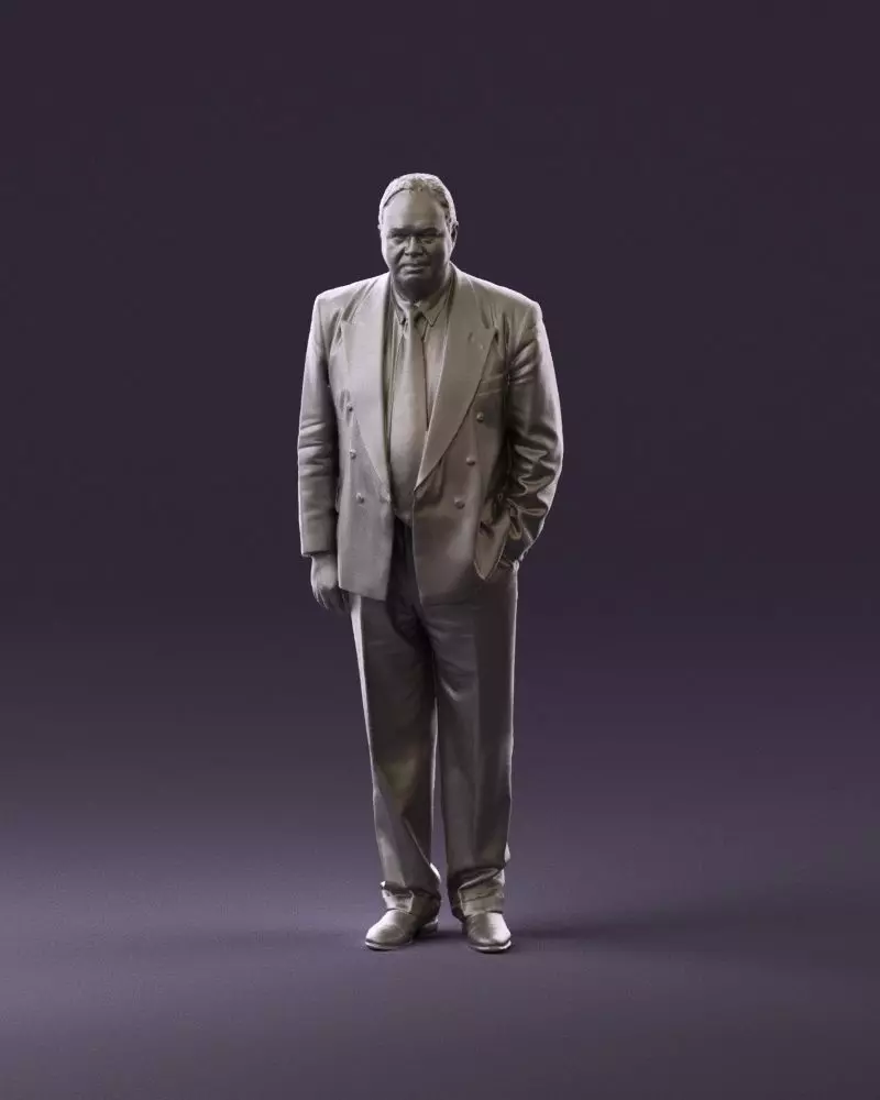 Serious old main in suit black top jeans 0914 3D Print Ready 3D print model_0