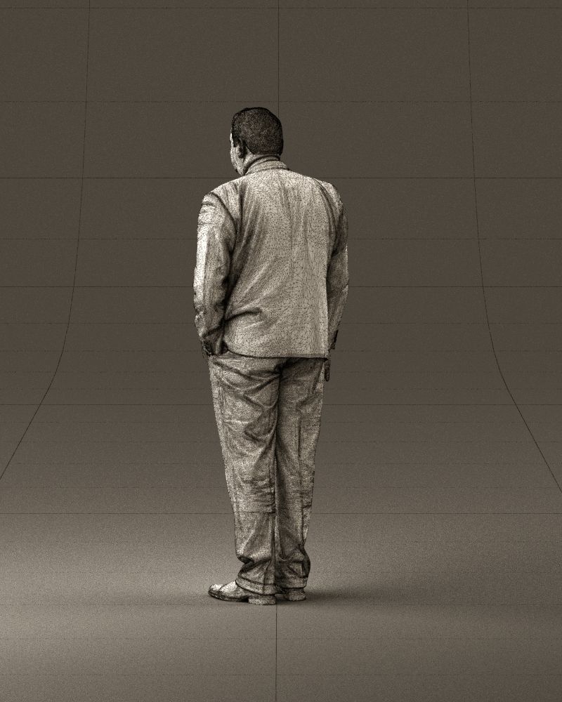 Serious old main in suit black top jeans 0914 3D Print Ready 3D print model_31