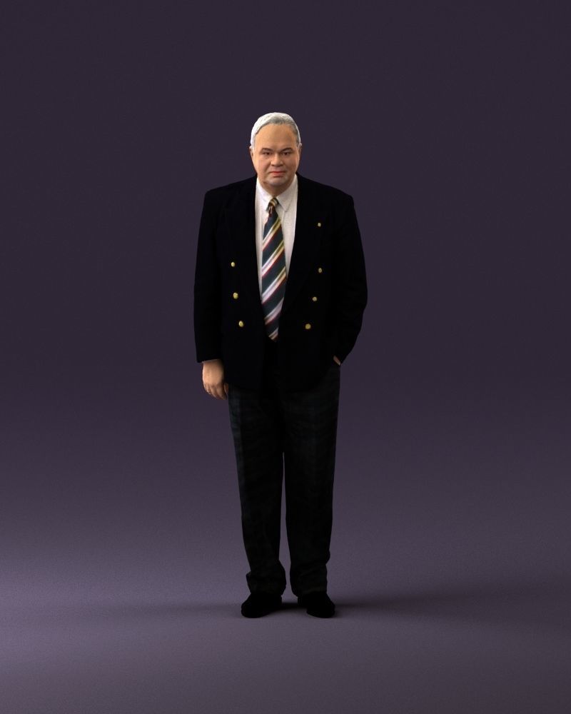 Serious old main in suit black top jeans 0914 3D Print Ready 3D print model_13