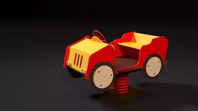 Childrens car on springs 3D model