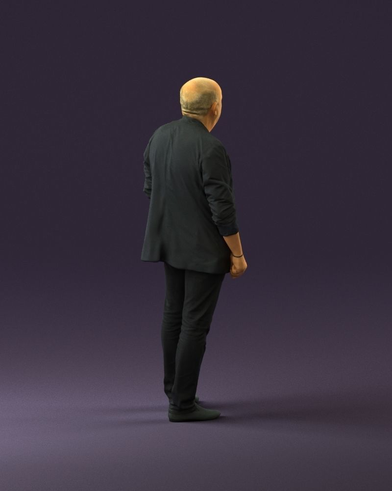 Skinhead man in dar jacket red shirt inside 0933 3D Print Ready 3D print model_17