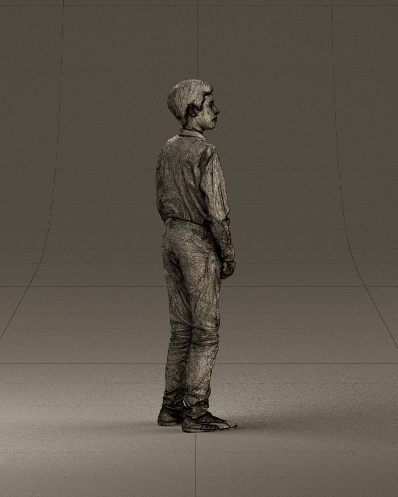 Teen boy in white tshirt tell greenish shoes 0932 3D Print Ready 3D print model_28