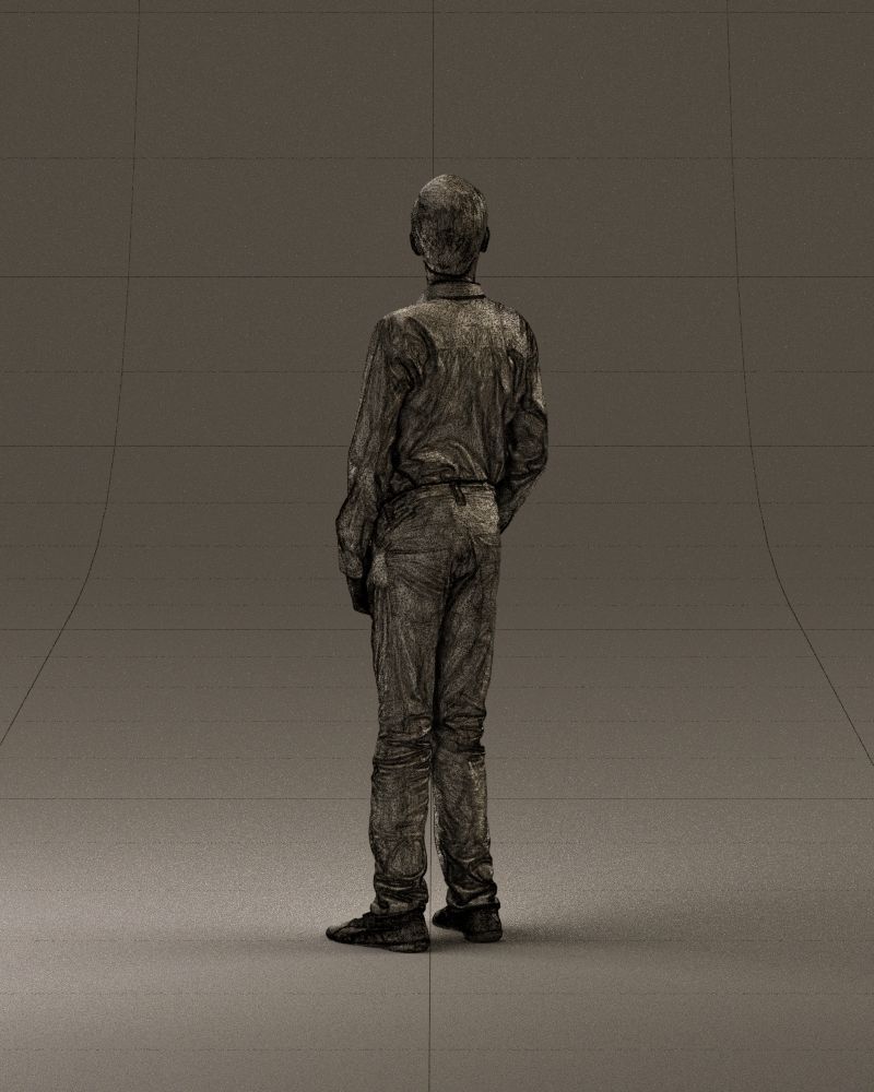 Teen boy in white tshirt tell greenish shoes 0932 3D Print Ready 3D print model_30