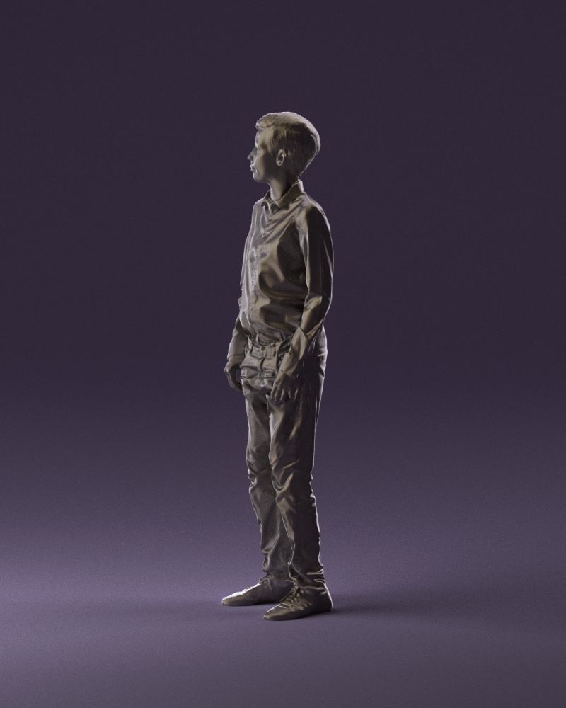 Teen boy in white tshirt tell greenish shoes 0932 3D Print Ready 3D print model_8