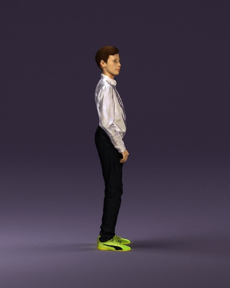 Teen boy in white tshirt tell greenish shoes 0932 3D Print Ready 3D print model_15