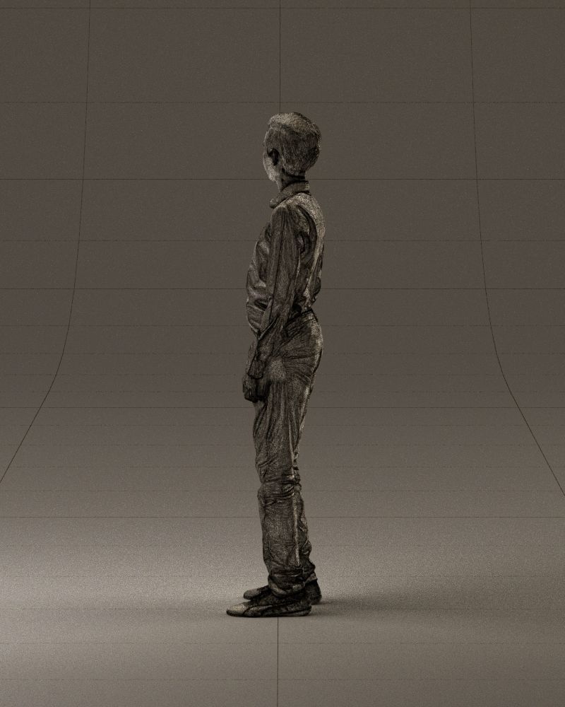 Teen boy in white tshirt tell greenish shoes 0932 3D Print Ready 3D print model_31