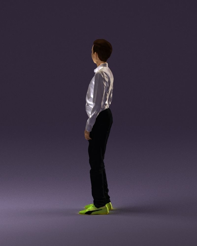 Teen boy in white tshirt tell greenish shoes 0932 3D Print Ready 3D print model_19